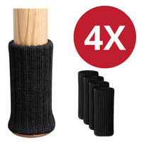 Thumbnail for     BankhoesDiscounter Stoelpoot Sokken Zwart Beschermt Je Vloer Tegen Krassen Vier Sokken