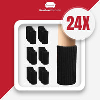 Thumbnail for     BankhoesDiscounter Stoelpoot Sokken Zwart Beschermt Je Vloer Tegen Krassen Vierentwintig 24 Sokken