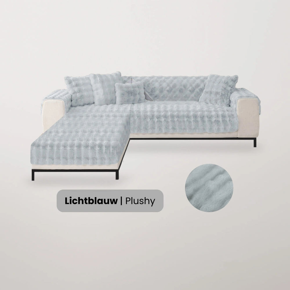 Plushy hoekbankhoes (2-delig)